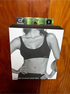 Boody Bamboo GREY Padded Shaper Crop Bra - Small - NWT